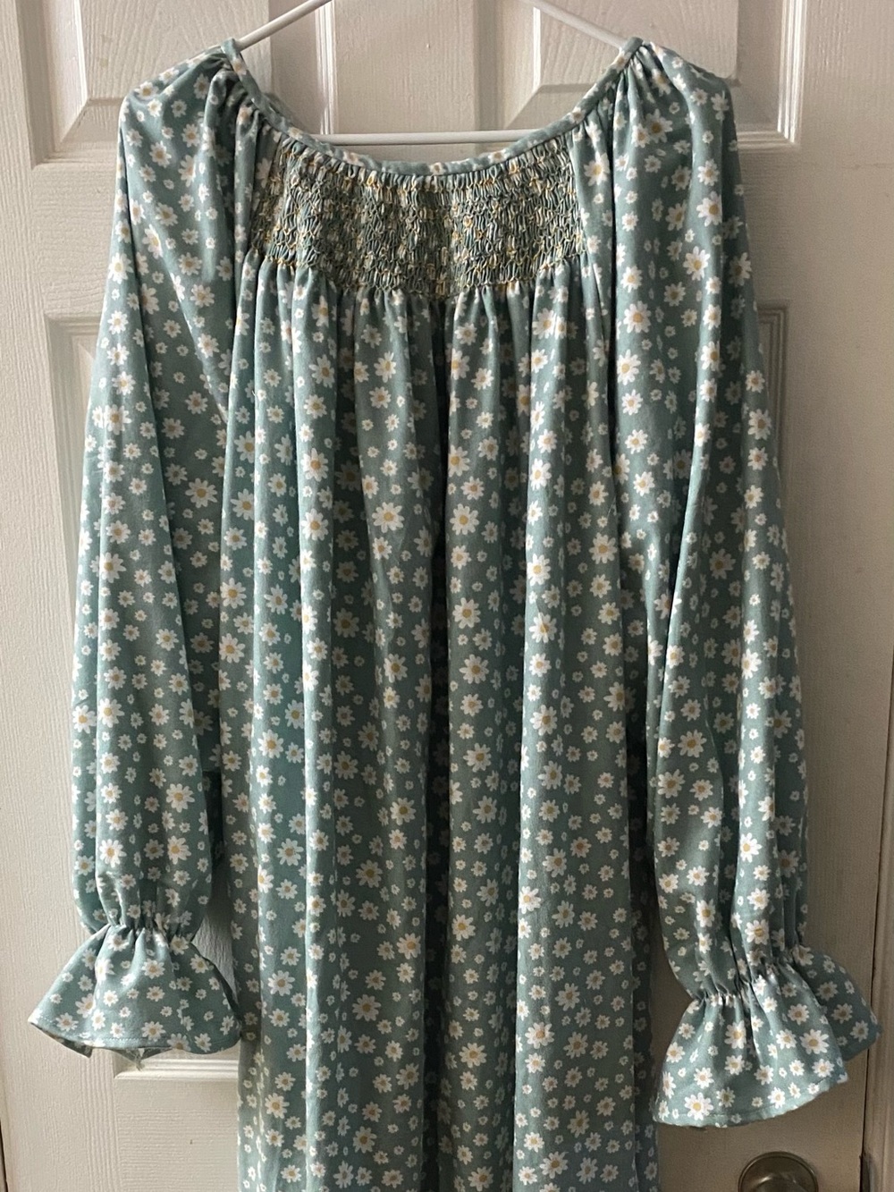 Smocked Flannel Nightgown - Daisies